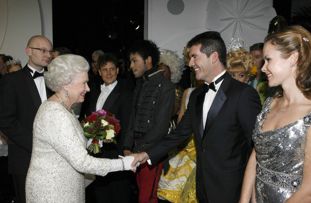 The Queen and Simon Cowell and Amanda Holden