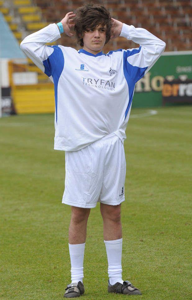 Frankie Cocozza plays in Celebrity Soccer Six at Burnley Football Club.  