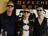 Depeche Mode members Martin Gore, Dave Gahan, and Andrew Fletcher