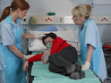 Simon Barlow in hospital