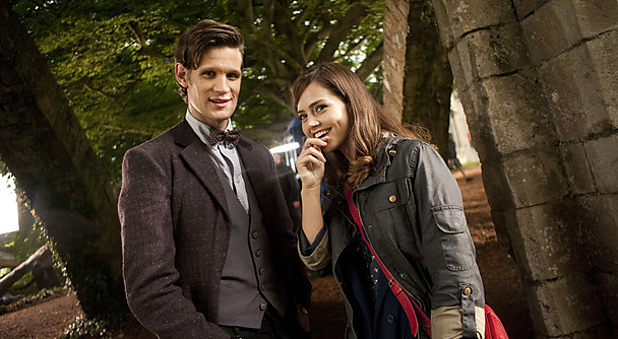 Matt Smith and Jenna-Louise Coleman on the set of 'Doctor Who' - June 2012