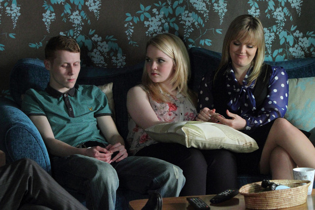 Jay tries to get Abi to show Tanya the engagement ring.