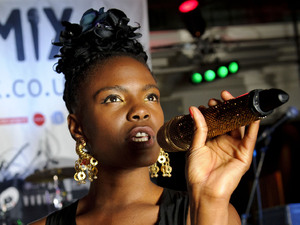 Noisettes singer Shingai Shoniwa at the launch of Peace Mix