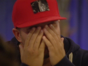 Big Brother Day 7: Chris reacts to the nominations announcement.