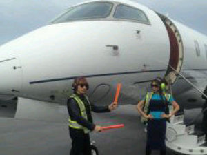 Victoria Beckham on a plane