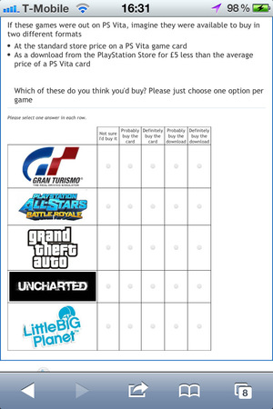 PlayStation Survey - Grand Theft Auto Vita