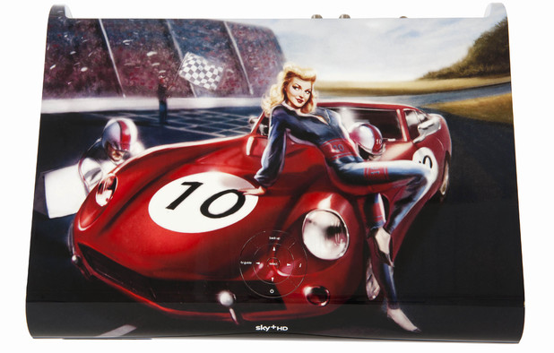 Jodie Kidd recreates image from Sky+ HD designer box