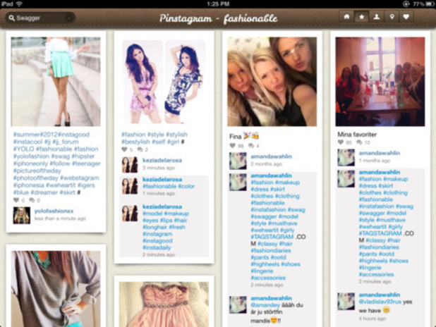 Pinstagram mashup app screenshot