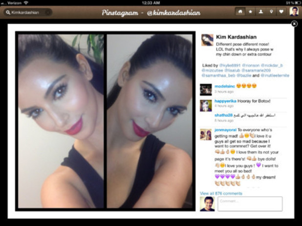 Pinstagram mashup app screenshot