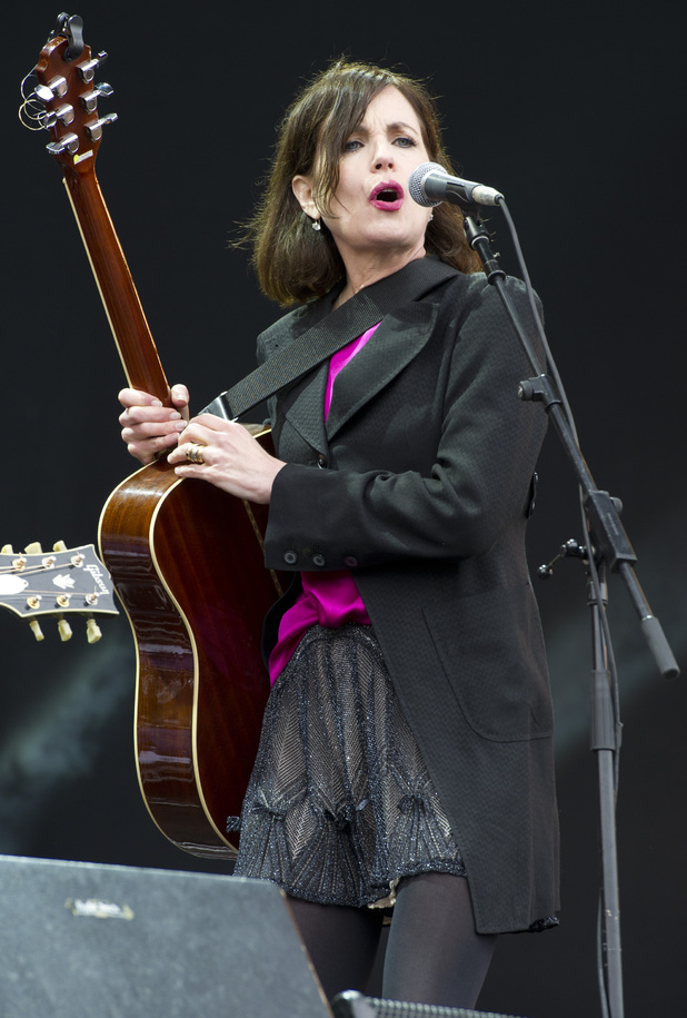 Elizabeth McGovern performs at the Isle of Wight Festival.