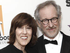 Nora Ephron poses with Steven Spielberg at the 13th Annual Hollywood Awards Gala in 2009