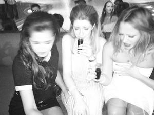 Nicola Roberts, Cheryl Cole and Kimberly Walsh enjoying Cheryl's birthday.