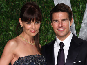 Tom Cruise and Katie Holmes at the 2012 Vanity Fair Oscar Party in February