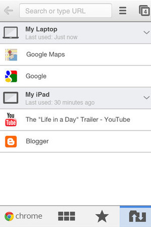 Google Chrome app for iPhone/iPad