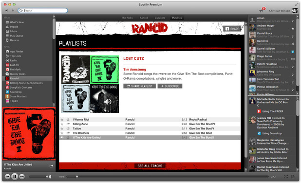 Rancid Spotify app