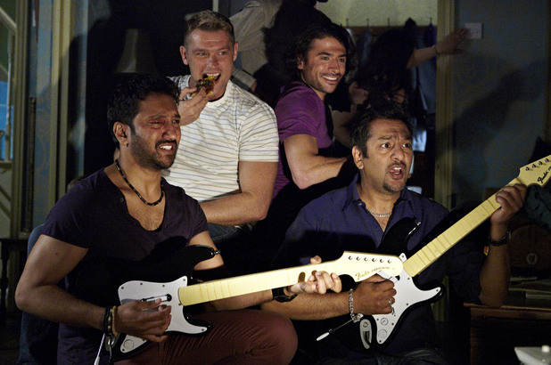 The boys enjoy their night in at the Masood's......