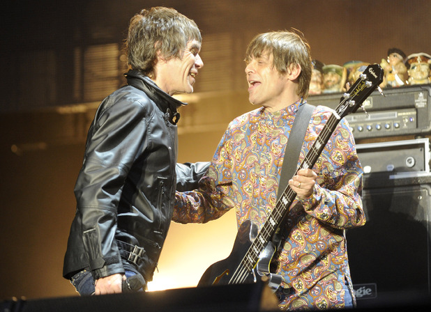 The Stone Roses perform live at Heaton Park: Mani & Ian Brown.