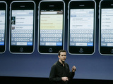 Apple Senior Vice President, iPhone Software Scott Forstall talks about email for the new iPhone OS 3.0 software at Apple headquarters in Cupertino, Calif. Tuesday, March 17, 2009