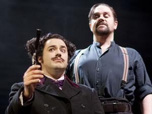 Jason Manford as Pirelli and Michael Ball as Sweeney Todd in Sweeney Todd