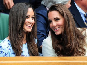The Duchess of Cambridge and Pippa Middleton in the Royal Box during the Wimbledon Men's Final.