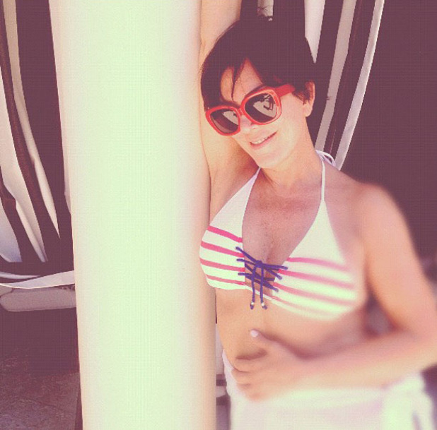 Kylie Jenner
posted this image of her mother Kris Jenner in a bikini on Twitter with the caption