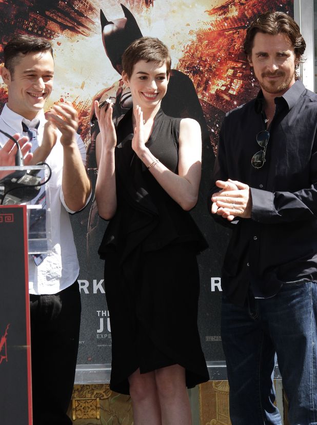 Joseph Gordon-Levitt, Anne Hathaway and Christian Bale