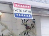 'Vote Satan' sign stolen
