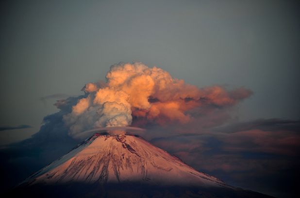 Popocatepetl volcano growing more active, near Puebla, Mexico