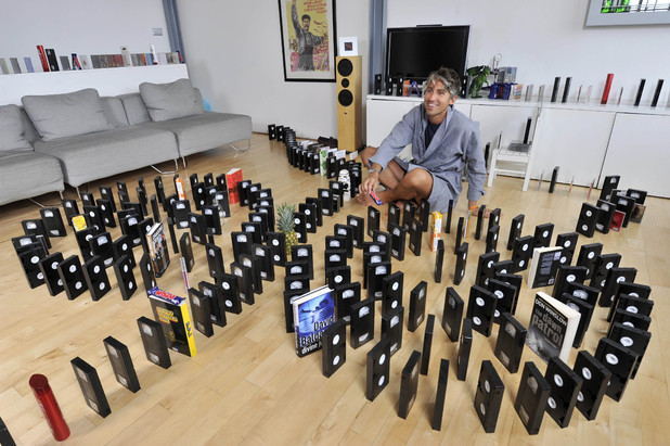 George Lamb and his Wispa dominoes
