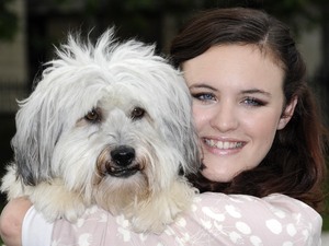 Ashleigh and Pudsey
unveil the new PETA advertisement opposite the Houses of Parliment, Westminster, London.'Britain's Got Talent' winners stick up for Lions, Tigers and other Wild Animals - Who are forced to perform and made to sufferThey recently took the UK airwaves by storm, and now they hope to cast a little gloom towards the cruel circus industry. Britain's Got Talent winners Ashleigh and Pudsey the crowd-pleasing dance team of 17-year-old Ashleigh Butler and her canine sidekick, Pudsey appear in a hard-hitting new anti-circus ad. The bleak ad shows a very different side to the usually bubbly duo, as Ashleigh portrays a sombre clown while Pudsey sits next to her dressed as a battered lion. The caption reads, "The Saddest Show on Earth Get Wild Animals Out of the Circus!"London, England - 21.06.12
Mandatory Credit: WENN.com