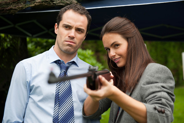 Dr Browning and Mercedes at the shooting range.