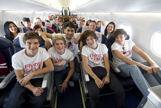 The boys on board with their fans.