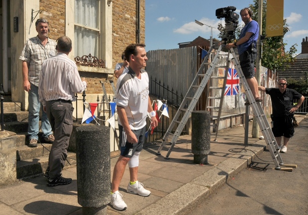 EastEnders rehearsals for their Olympic live segment.