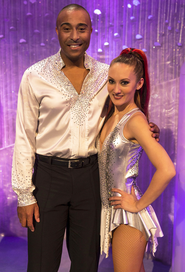 Colin Jackson skating with partner Frankie