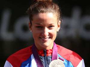 Lizzie Armitstead with her Silver medal following the Women's Road Race at The Mall, London.