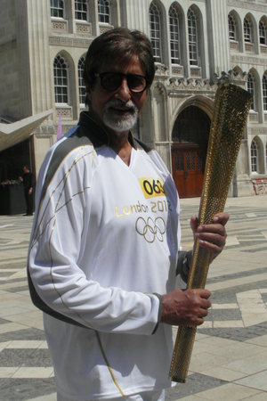 Amitabh Bachchan carrying Olympic torch