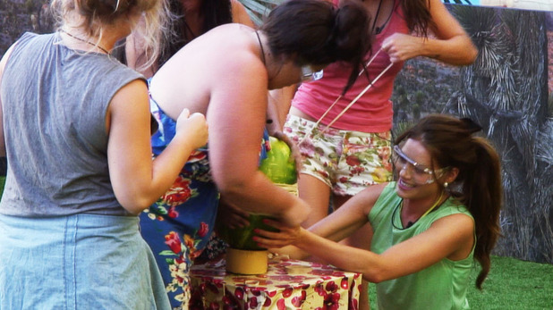 The housemates during the 'Melons of Mass Destruction' task