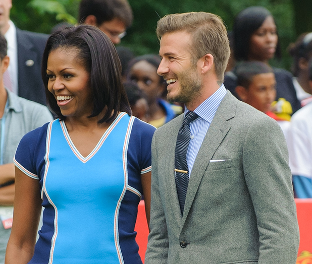 Michelle Obama and David Beckham