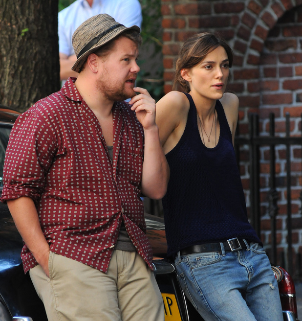 James Corden and Keira Knightley 