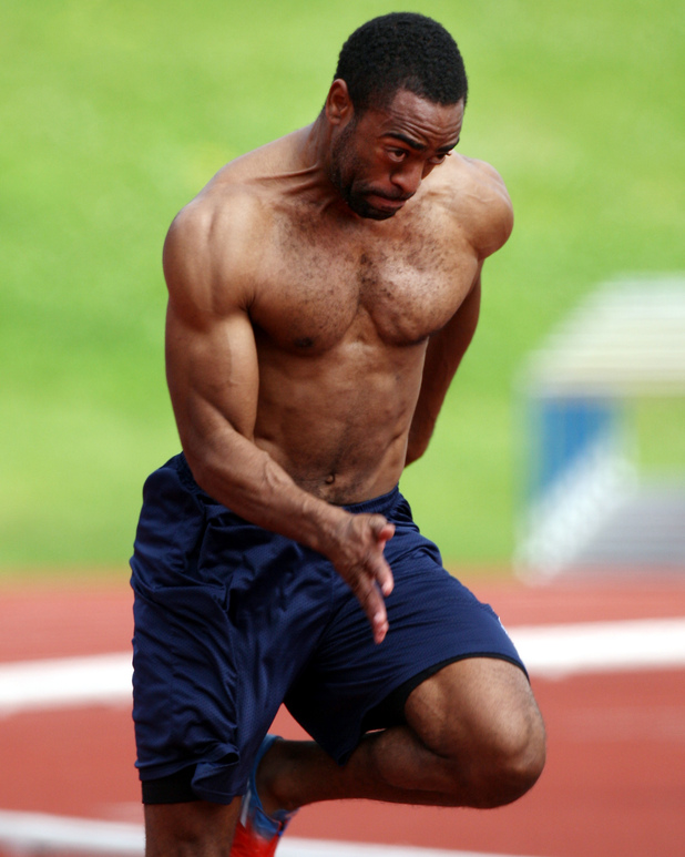 USA's sprinter Tyson Gay during the training session at the Alexander Stadium, Birmingham.