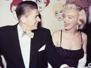 Marilyn Monroe with Ronald Reagan.