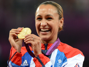 Jessica Ennis with her gold medal.