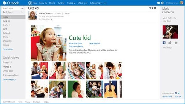 Screenshot of outlook.com