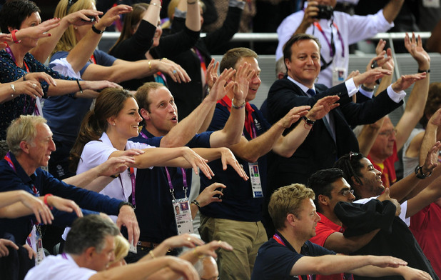 Duchess of Cambridge, Prince William, David Cameron at the cycling