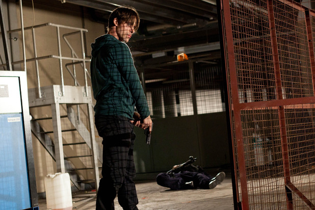 Walker and the policeman in Hollyoaks