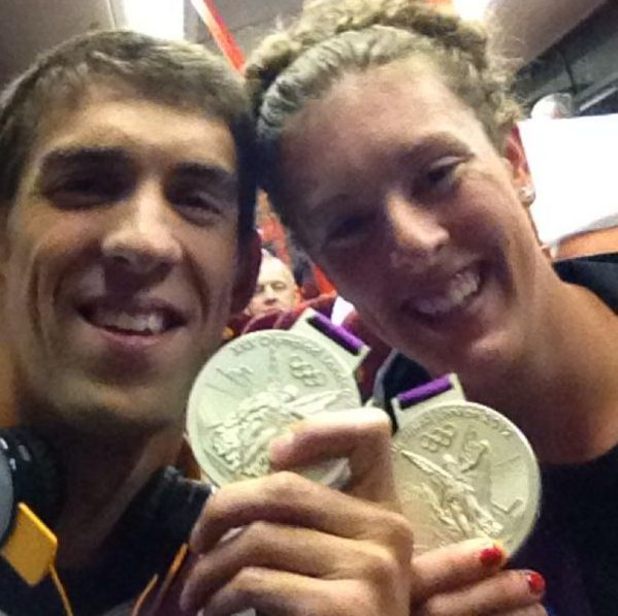 Michael Phelps and Allison Schmitty