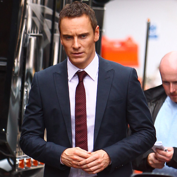 Michael Fassbender on the film set of his new movie 'The Counselor' on location in London