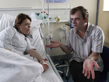 Tracy is furious when Deirdre reveals taht Steve is dating Michelle. She shouts at him to get out