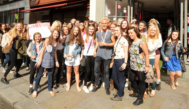 Made in Chelsea's Jamie Laing opens the doors on the first day of business for his new shop Candy Kittens