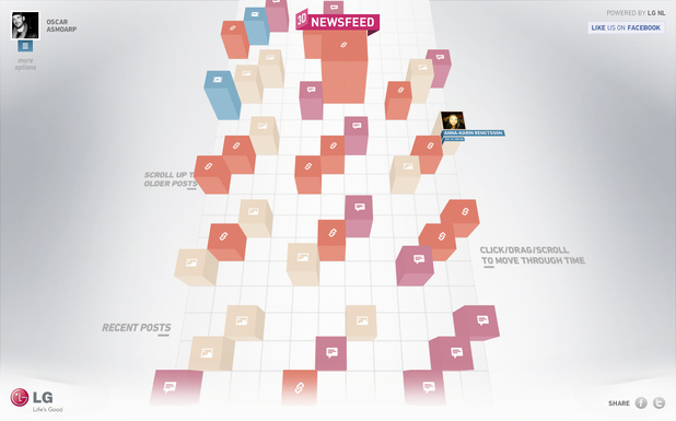 Facebook newsfeed goes 3D with new LG app